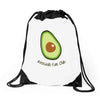 avocado fan club Drawstring Bags
