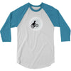 Dinosaur Riding A Bike To The Moon 3/4 Sleeve Shirt
