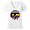 sunset skull Women's V-Neck T-Shirt