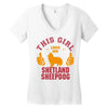 This Girl Loves Shetland Sheepdog Women's V-Neck T-Shirt