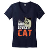 This Girl Loves Her Cat Women's V-Neck T-Shirt