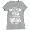 Super Cool Mimi Of A Freaking Awesome Grandson Ladies Fitted T-Shirt
