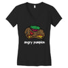 angry pumkin Women's V-Neck T-Shirt