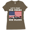 Lets Pray For Vegas, God Bless Ladies Fitted T-Shirt