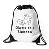 Always Be a Unicorn Drawstring Bags