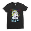 unicorns are born in may cute unicorn Ladies Fitted T-Shirt