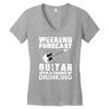 weekend forcast guitar with a chance of drinking Women's V-Neck T-Shirt