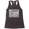 warning due to the rising cost of ammo Racerback Tank