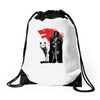 the king and the white wol Drawstring Bags