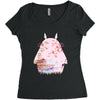 totoro with asian landscape Women's Triblend Scoop T-shirt