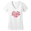 Jet'aime Flower Heart Women's V-Neck T-Shirt