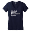 kiedes flea frusciante smith Women's V-Neck T-Shirt