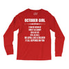 Super October Girl Long Sleeve Shirts