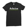 atheism funny retro religion jesus christ believer comic god Ladies Fitted T-Shirt