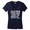 faster than the speed of something slower Women's V-Neck T-Shirt