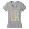 love the lord your god heart soul mind Women's V-Neck T-Shirt