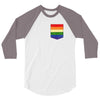 LGBT Pocket Rainbow Colors 3/4 Sleeve Shirt