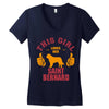 This Girl Loves Saint Bernard Women's V-Neck T-Shirt