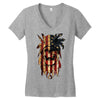 skull us flag Women's V-Neck T-Shirt