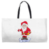 father christmas ringing xmas bells santa Weekender Totes