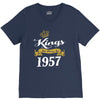 kings are born in 1957 V-Neck Tee