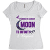 i love someone with pancreatic cancer to the moon &amp; back to infinity Women's Triblend Scoop T-shirt