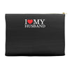 i heart my husband Accessory Pouches