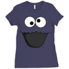 Cookie Monster Face Ladies Fitted T-Shirt