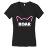 pussy roar - women's march alliance white logo Women's V-Neck T-Shirt