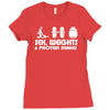 sex weights and protein shakes Ladies Fitted T-Shirt