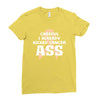 Careful I Already Kicked Cancer Ass Ladies Fitted T-Shirt
