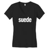 suede new Women's V-Neck T-Shirt
