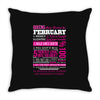 quens are born in february Throw Pillow