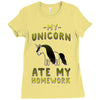 my unicorn ate my homework Ladies Fitted T-Shirt