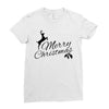 merry christmas flower Ladies Fitted T-Shirt