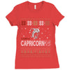 santa capricorn christmas ugly t shirts Ladies Fitted T-Shirt
