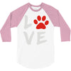 love dog paw 3/4 Sleeve Shirt