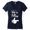 he's mine she's mine Women's V-Neck T-Shirt