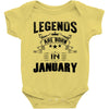 Legends Are Born In January Baby Onesie