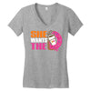 She Wants The D Dunkin Donuts Women's V-Neck T-Shirt