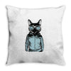 cool cat Throw Pillow