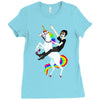 unicorn and human best friends Ladies Fitted T-Shirt