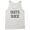 suits suck! t shirt t funny comedy on tv large Tank Top