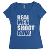 real men shoot raw Women's Triblend Scoop T-shirt