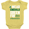 i wear emerald green for liver cancer awareness Baby Bodysuit
