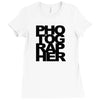 photographer camera photography modern text photos scrapbook geek t sh Ladies Fitted T-Shirt