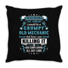 Grumpy Old Mechanic Throw Pillow