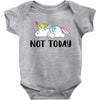 Unicorn Says Not Today Baby Bodysuit