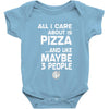 care about pizza and 3 people girls Baby Onesie