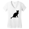 cat black had Women's V-Neck T-Shirt